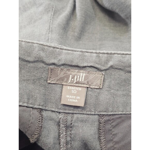 Women's 10 J.Jill Gray Linen Blend Wide Leg Casual Pants Slacks Trousers EUC - Picture 4 of 7